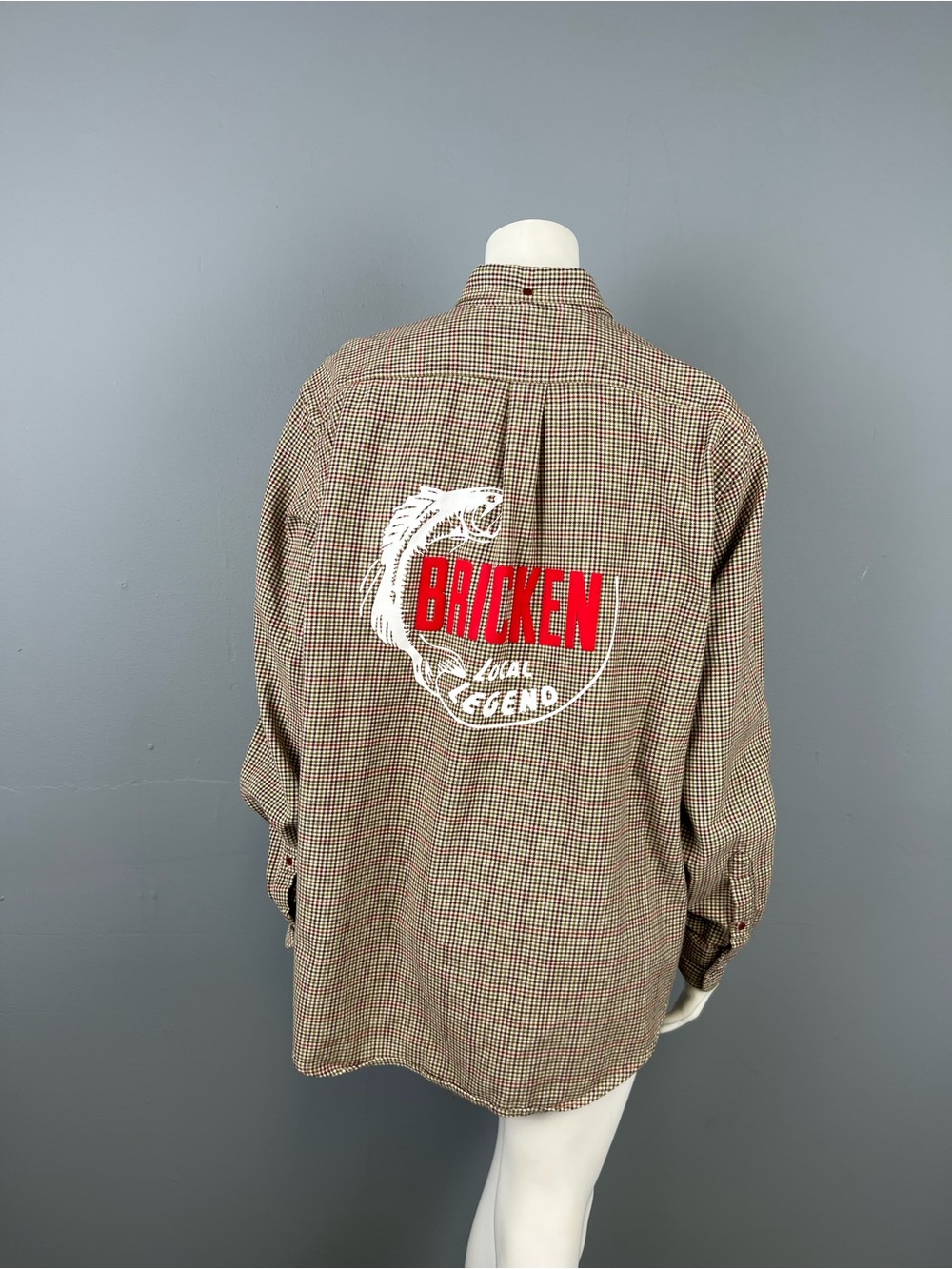 Lands End Bricken Local Legend Red Logo Check Button-Up Shirt - Men's